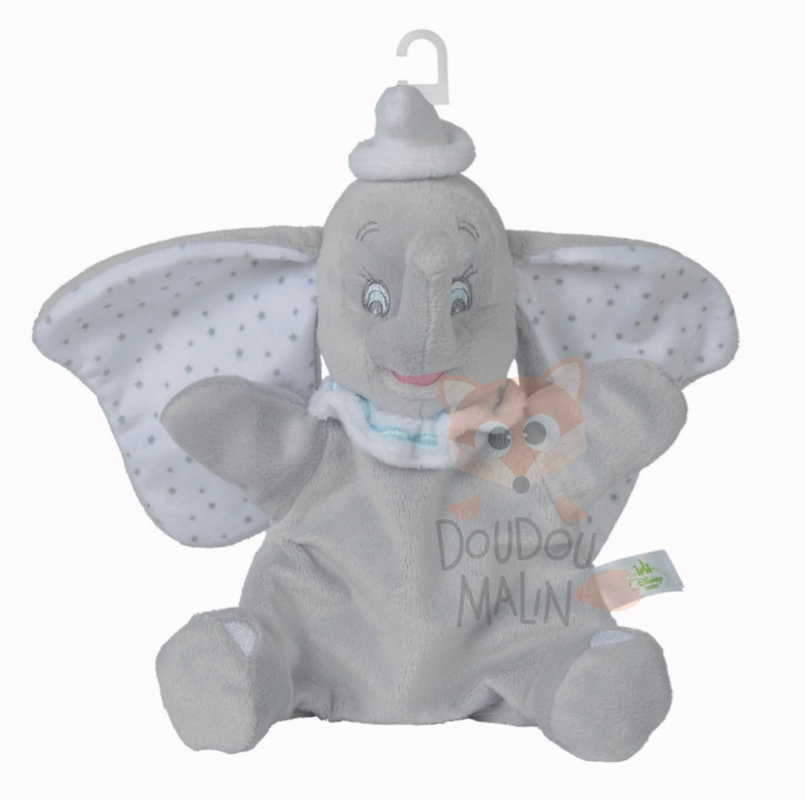  dumbo léléphant marionnette gris blanc étoile 